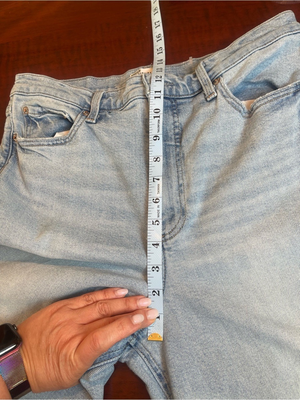 Pistola Lana High Rise Distressed Ultra-Wide-Leg Cuffed Jeans Light wash Sz 32 - Picture 15 of 16